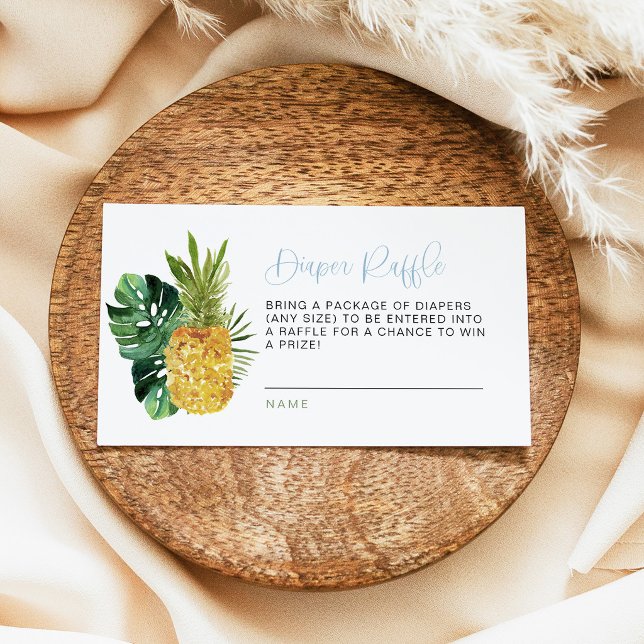 Blue Luau Tropical Diaper Raffle Card (Creator Uploaded)