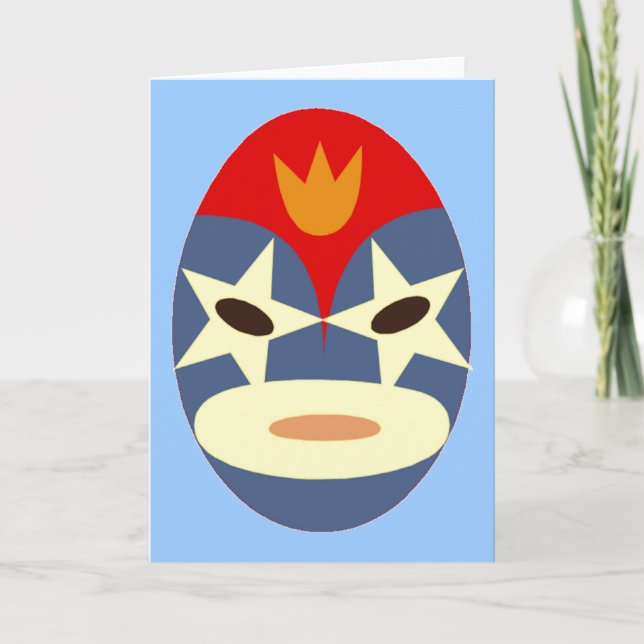Blue Lucha Libre Mask Card (Front)