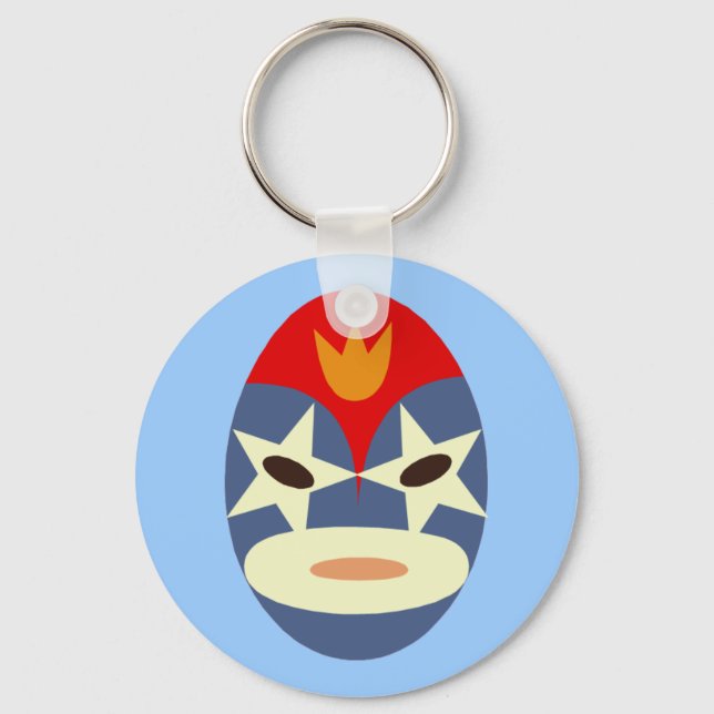 Blue Lucha Libre Mask Key Ring (Front)