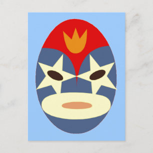 Blue Lucha Libre Mask Postcard