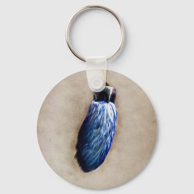 Blue Lucky Rabbit's Foot Key Ring (Front)