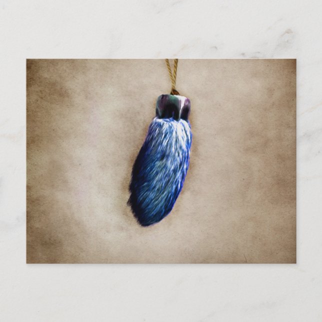 Blue Lucky Rabbit's Foot Postcard (Front)