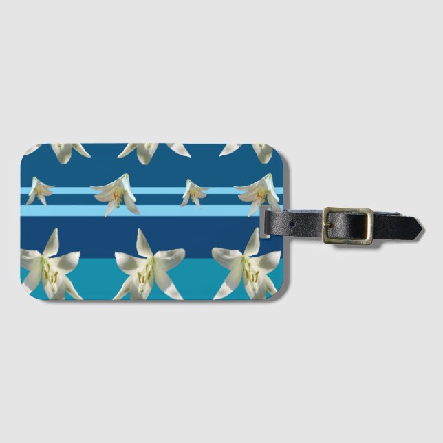 Blue  Luggage Tag with Business Card Slot (Front Horizontal)
