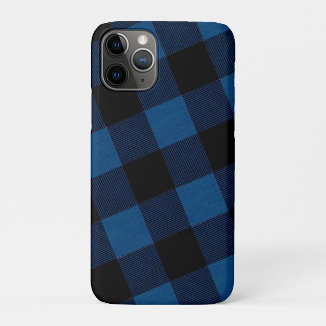 Blue Lumberjack Plaid Case-Mate iPhone Case (Back)