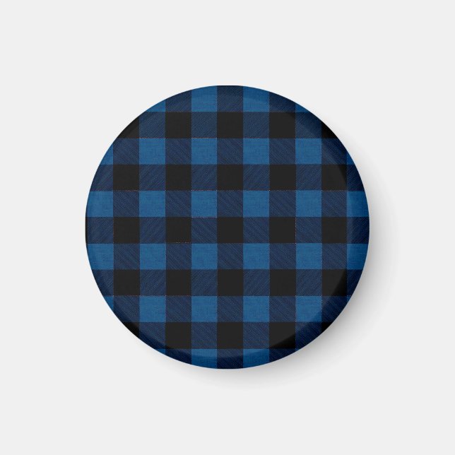 Blue Lumberjack Plaid Magnet (Front)