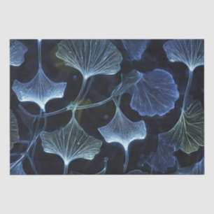 Blue Luminogram Ginkgo Leaves Decoupage / Tissue Paper