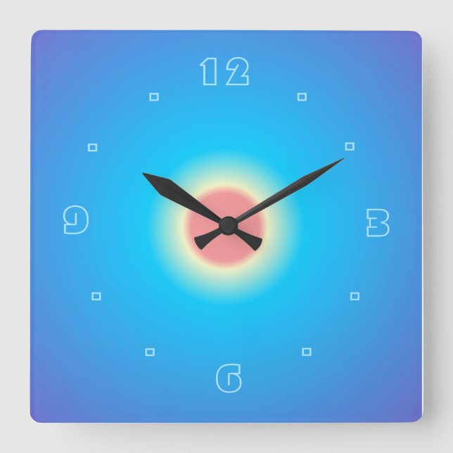 Blue Luminous Aqua/Orange Print  > Wall Clock (Front)