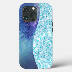 Blue Luxury Modern gradient galaxy glitter star iPhone 13 Pro Case