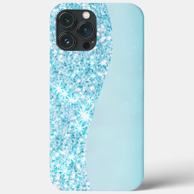 Blue Luxury Modern gradient galaxy glitter star Case-Mate iPhone Case (Back)