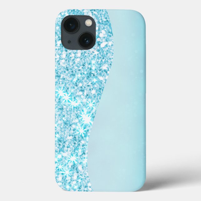 Blue Luxury Modern gradient galaxy glitter star Case-Mate iPhone Case (Back)