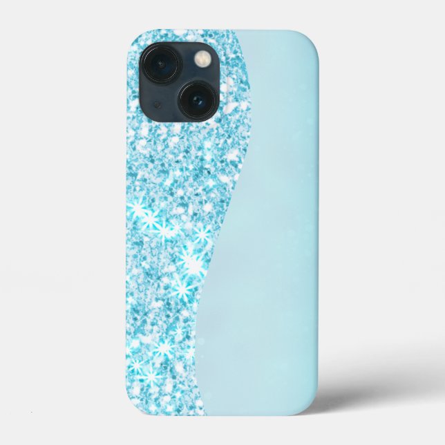 Blue Luxury Modern gradient galaxy glitter star Case-Mate iPhone Case (Back)