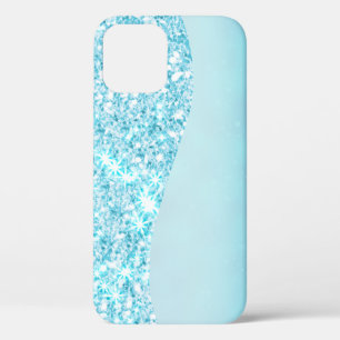 Blue Luxury Modern gradient galaxy glitter star iPhone 12 Case