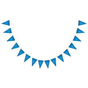 Blue Lyre Background Bunting