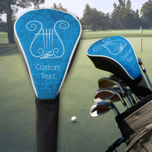 Blue Lyre Background Golf Head Cover