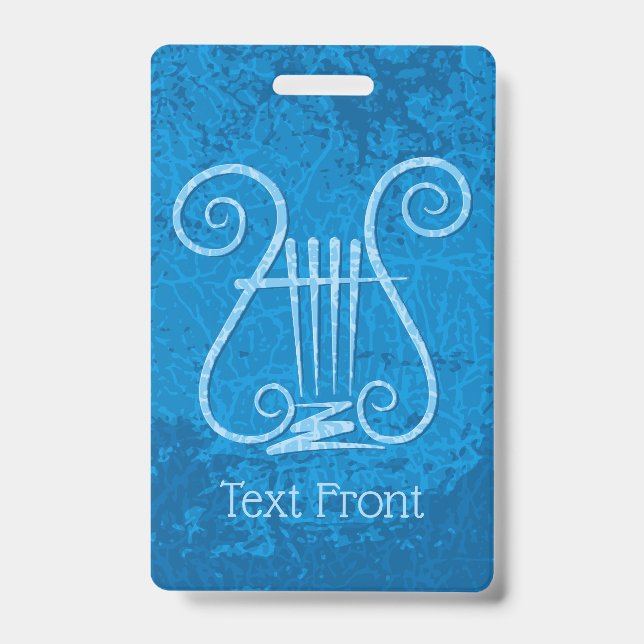 Blue Lyre Background ID Badge (Front)