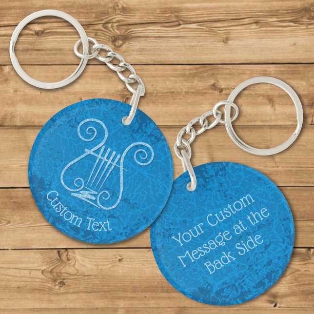 Blue Lyre Background Keychain (Creator Uploaded)