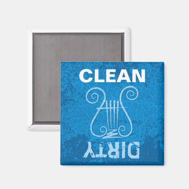 Blue Lyre Background Magnet (Front/Back)