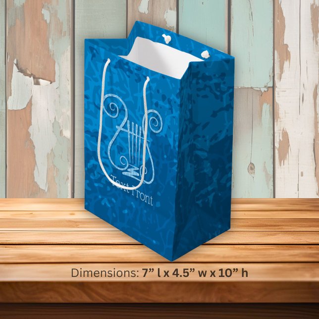 Blue Lyre Background Medium Gift Bag (Creator Uploaded)