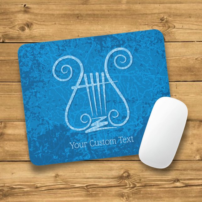 Blue Lyre Background Mouse Pad (Creator Uploaded)