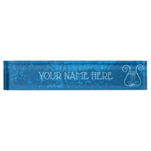 Blue Lyre Background Nameplate