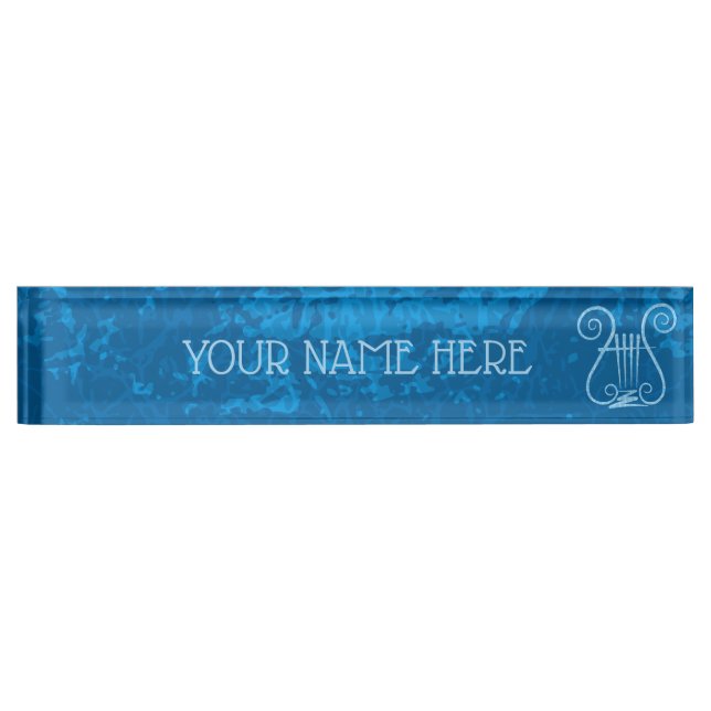 Blue Lyre Background Nameplate (Front)