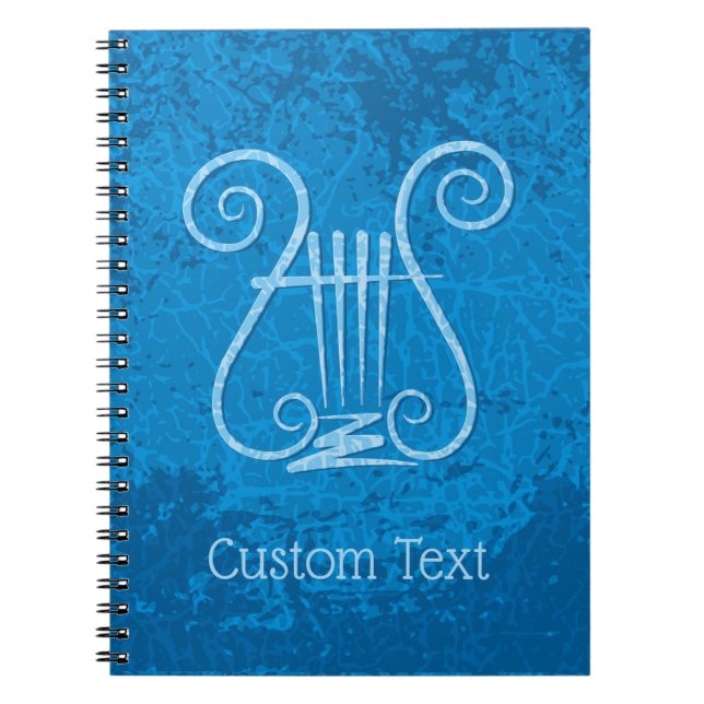 Blue Lyre Background Notebook (Front)