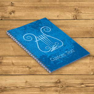 Blue Lyre Background Notebook