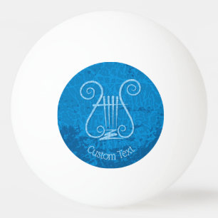 Blue Lyre Background Ping Pong Ball