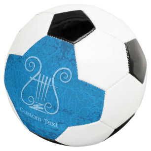 Blue Lyre Background Soccer Ball