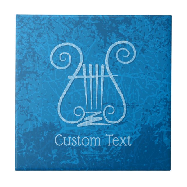 Blue Lyre Background Tile (Front)