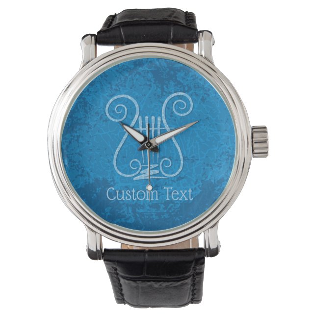 Blue Lyre Background Watch (Front)