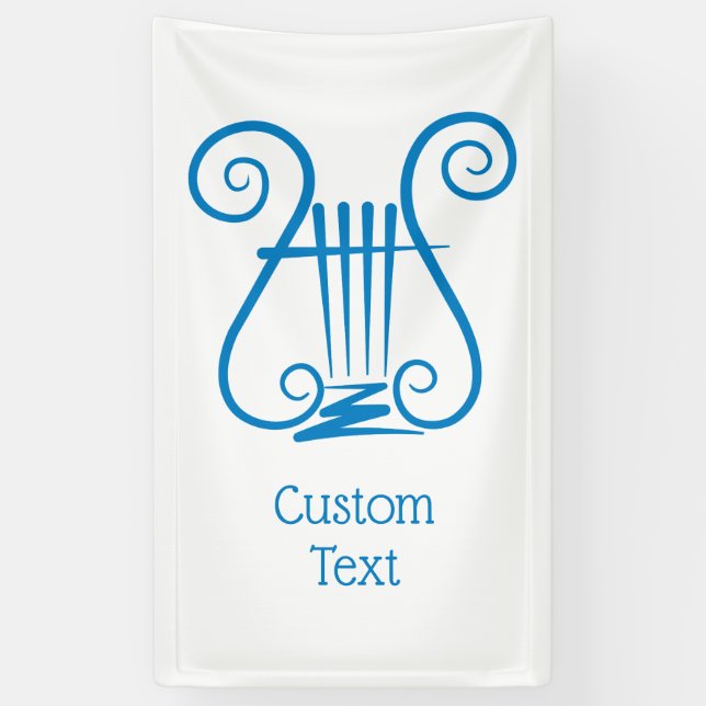 Blue Lyre Banner (Vertical)