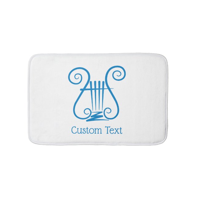 Blue Lyre Bath Mat (Front)