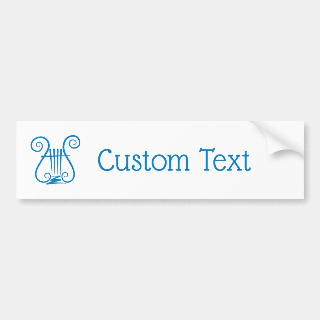 Blue Lyre Bumper Sticker (Front)