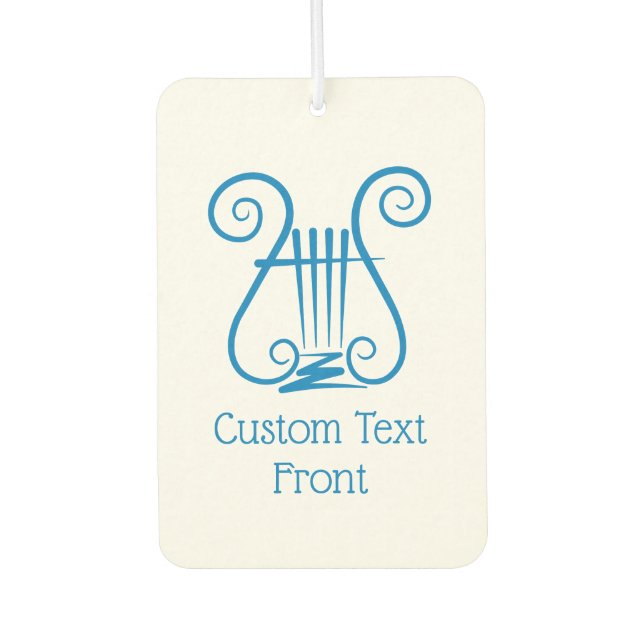 Blue Lyre Car Air Freshener (Front)