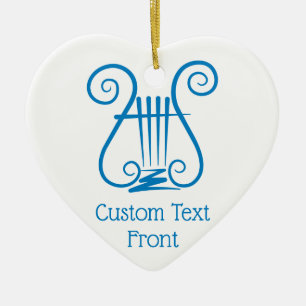 Blue Lyre Ceramic Tree Decoration