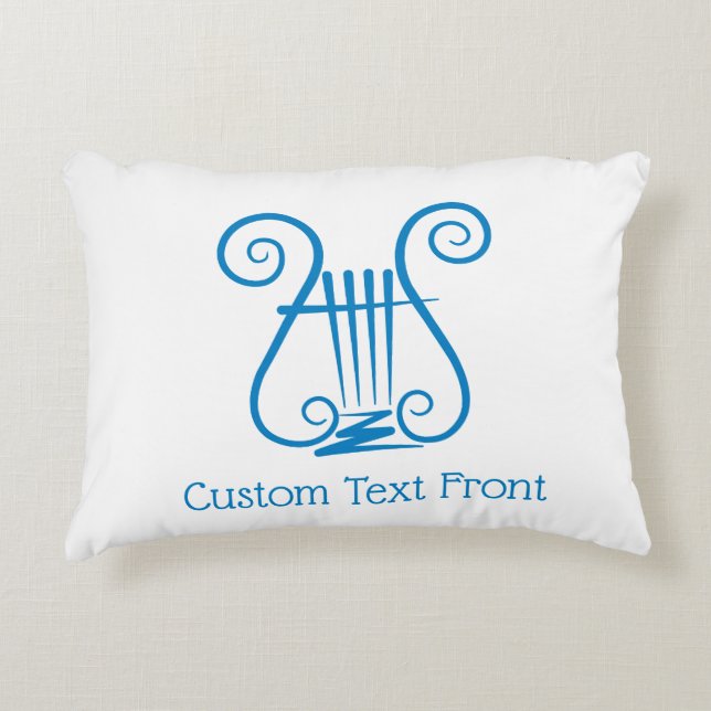 Blue Lyre Decorative Cushion (Front)