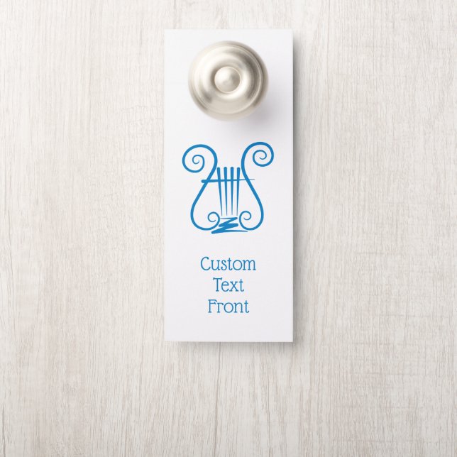 Blue Lyre Door Hanger (On Knob)