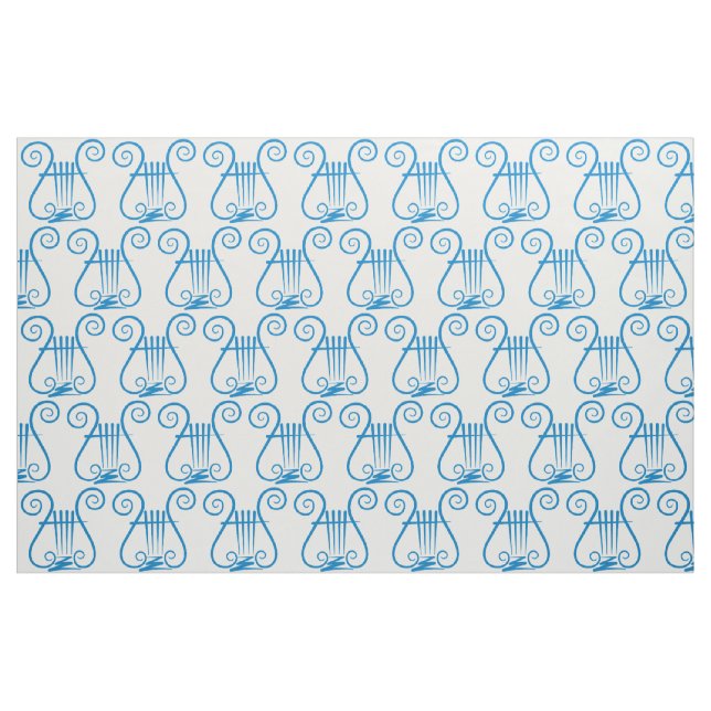 Blue Lyre Fabric (Fat Quarter)