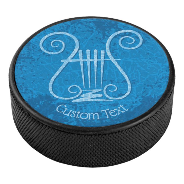 Blue Lyre Hockey Puck (3/4)