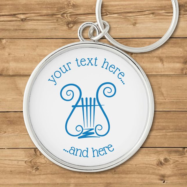Blue Lyre Key Ring (Creator Uploaded)