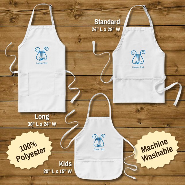 Blue Lyre Long Apron (Creator Uploaded)