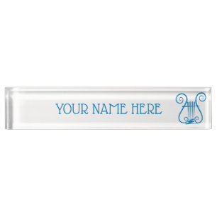 Blue Lyre Nameplate