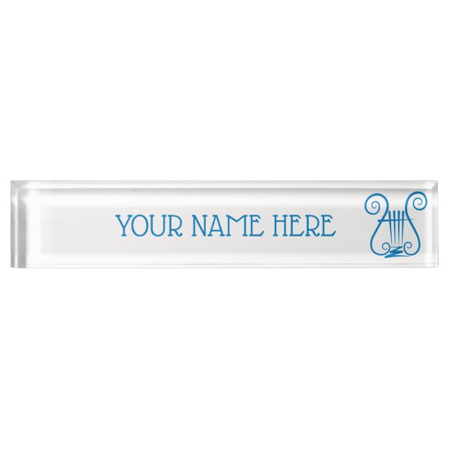 Blue Lyre Nameplate (Front)