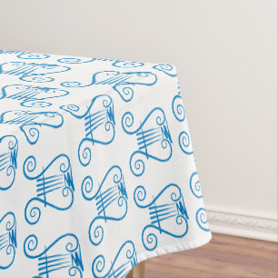 Blue Lyre Tablecloth