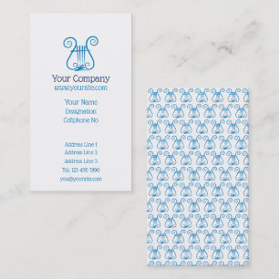 Blue Lyre Vertical Business Card