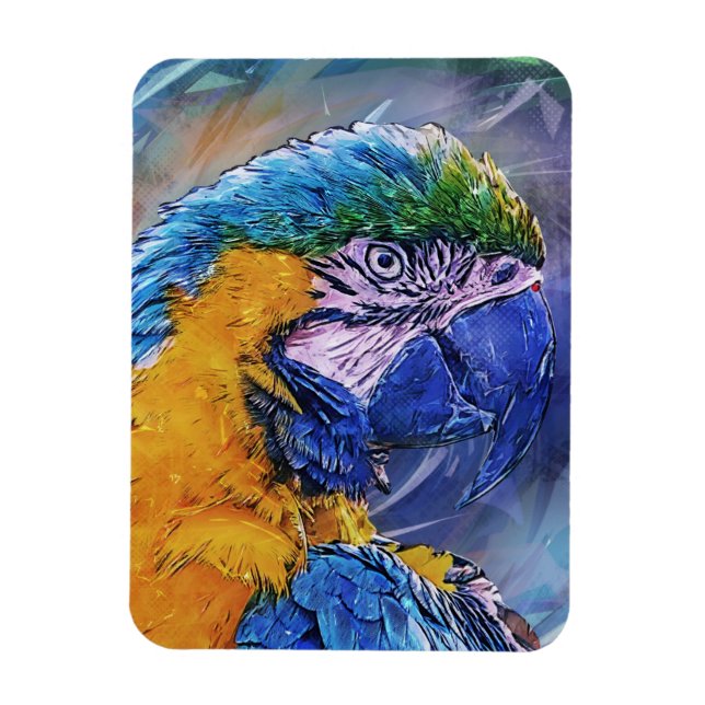 Blue Macaw Parrot Magnet (Vertical)