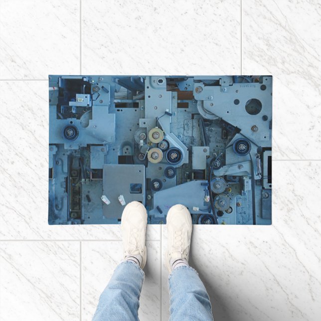 Blue Machinery Mechanical Robotic Funny Cool Geeky Doormat (Indoor)