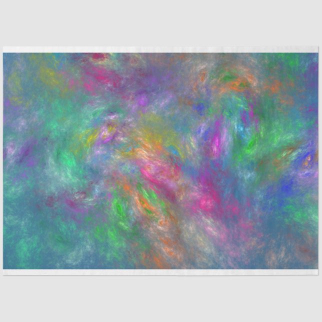 Blue Magenta Green Violet Orange Abstraction Tissue Paper (Front)