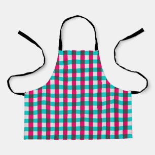 Blue Magenta Retro Modern Pattern Apron